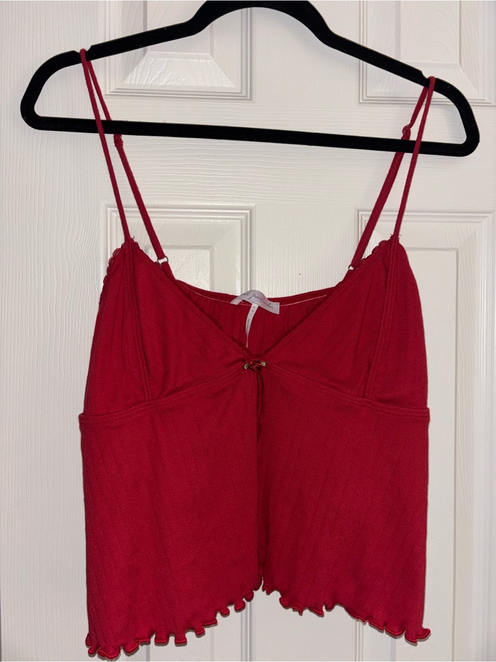 Urban Outfitters Out From Under Red Split Ruffle Cami XL